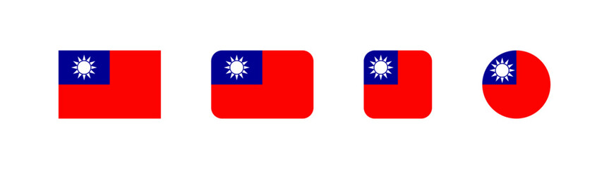 Taiwan flag. National country symbol. Taiwanese banner.