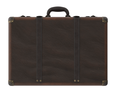 A vintage suitcase with a classic, timeless design, ready for travel.