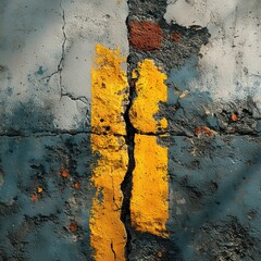 Road markings on asphalt road surface markings
