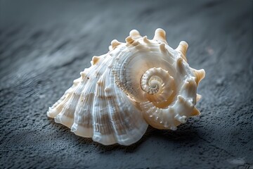 ia generate. sea shell on a black background. seashell on the beach