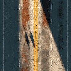 Road markings on asphalt road surface markings
