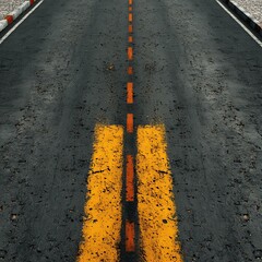 Road markings on asphalt road surface markings