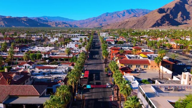 Aerial Forward Flight Over Palm Springs Main Street, July 13, 2025