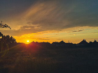 sunset in the garden