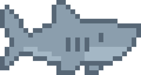 Obraz premium pixel illustration of shark