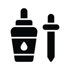 Trendy glyph icon of skincare serum dropper