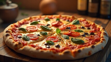Eine Pizza in Nahaufnahme