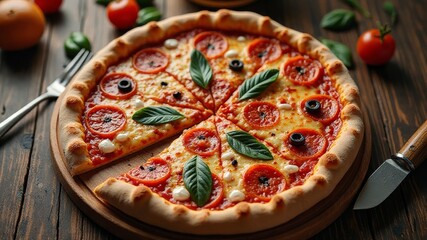 Eine Pizza in Nahaufnahme
