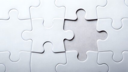 white puzzle with missing