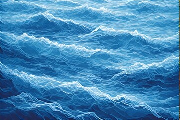 Fototapeta premium ia generated. Abstract design of blue waves with fluid movement, ideal for backgrounds, graphic projects, and marine decoration. 