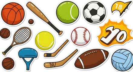 Collection of Various Sports Equipment Including Balls and Accessories for Different Games