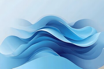 Fototapeta premium ia generated. Abstract design of blue waves with fluid movement, ideal for backgrounds, graphic projects, and marine decoration. 