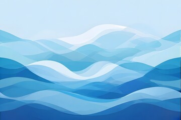 ia generated. Abstract design of blue waves with artistic texture, perfect for backgrounds, covers, and marine-themed decoration.
