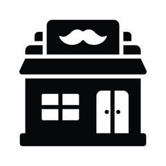 A captivating glyph icon of classic barber shop