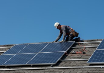 Solar Panel Installation on Residential Roof Clean Energy Solutions