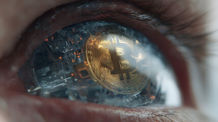 Bitcoin in the Eye: A Futuristic Vision of Cryptocurrency