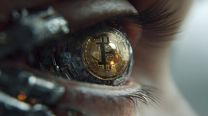 Bitcoin in the Eye: A Cyberpunk Vision of Cryptocurrency