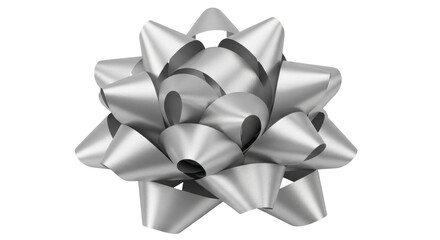 Isolated Silver Gift Bow Celebration