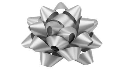 Isolated Silver Gift Bow Celebration