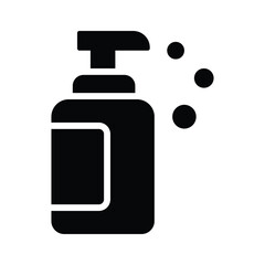 A premium glyph icon of shampoo bottle with bubbles