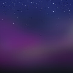 Serene Night Sky: Purple Gradient Background with Scattered Silver Stars