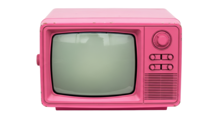 Isolated Pink Vintage Television