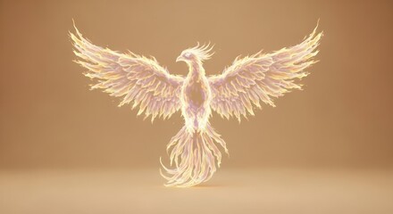 Majestic phoenix with fiery wings, a symbol of rebirth and transformation, radiates warmth and power in a captivating display of mythical avian artistry.