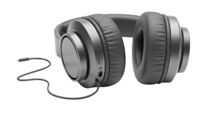 Isolated Black Wireless Headphones