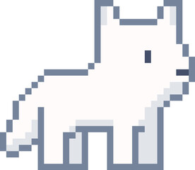 pixel illustration of arctic fox