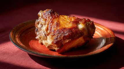 Roasted ham hock gleams under autumnal sunlight, evoking Oktoberfest aromas, succulent traditions, and clandestine culinary whispers