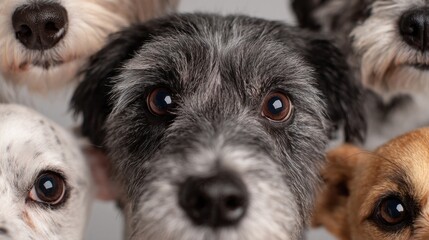 A medley of canine curiosity, their whiskered snouts herald Dog Appreciation Day and delightfully quirky Happy Mutt-Day vibes