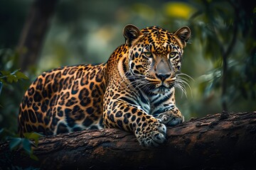 Obraz premium ia generated. close up of a leopard. close up of a jaguar. portrait of a leopard. portrait of a bengal tiger