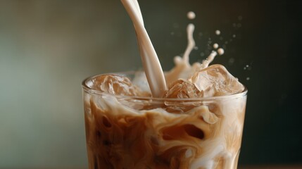 Pouring creamy swirls into iced espresso evokes summer solstice celebrations, caffeinated tranquility, and the zen of morning rituals
