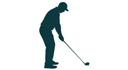Isolated Golf Player Silhouette