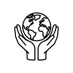 Globe in the palm of a man's hand, symbolizing leadership, responsibility and stewardship of the planet