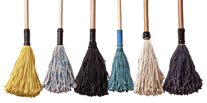 Chic Mop Collection on Bright Background
