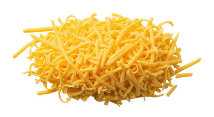 Isolated Shredded cheese pile