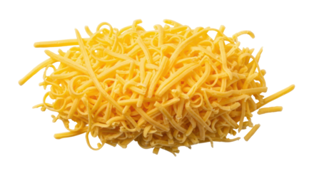 Isolated Shredded cheese pile