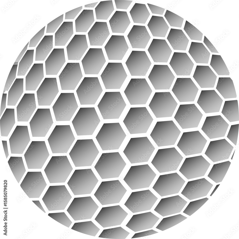 Poster abstract 3d hexagonal honeycomb pattern of metallic spheres, a futuristic geometric vector grid for 