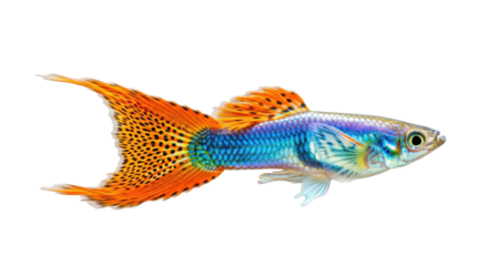 Isolated guppy fish