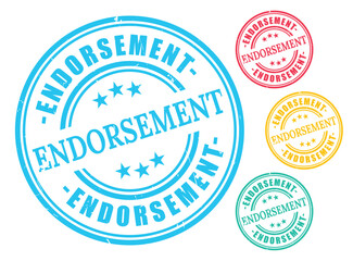 Obraz premium Endorsement Badge Collection, Grunge Rubber Approval Stamp Icons 