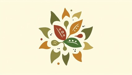 Ornate leaf design in warm autumnal colors.