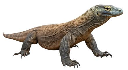 Isolated Komodo Dragon Walking