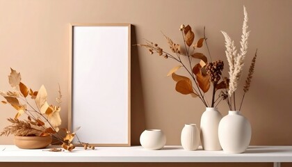 Elegant minimalist flower arrangement display modern interior home decor neutral tones close-up view serenity and style