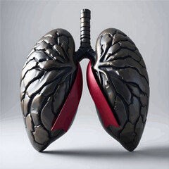 Detailed Anatomical Lungs Artwork - Respiratory System Model for Medical Study and Scientific Education