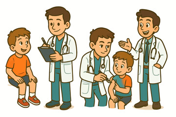 Healthcare professionals administering vaccinations to children, promoting health and wellness for a brighter future.