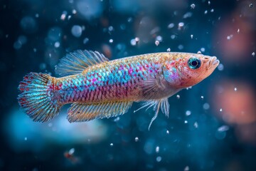 Peaceful Freshwater Betta Amidst Underwater Greenery
