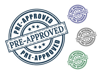 Pre-Approved Certification Stamp Set, Grunge Style Authorized Mark Collection  