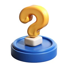  3D White Question Mark Icon – FAQ Help Symbol