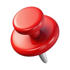  3D Red Pushpin Icon – Map or Notice Board Pin